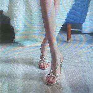 Elegant Silver Strappy Heels